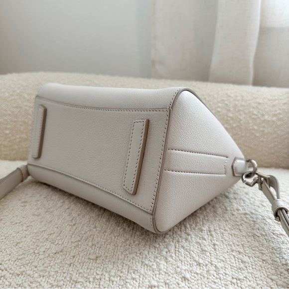 Givenchy Mini Antigona Sugar Leather Satchel Handbag Crossbody Purse | White - Picture 8 of 16